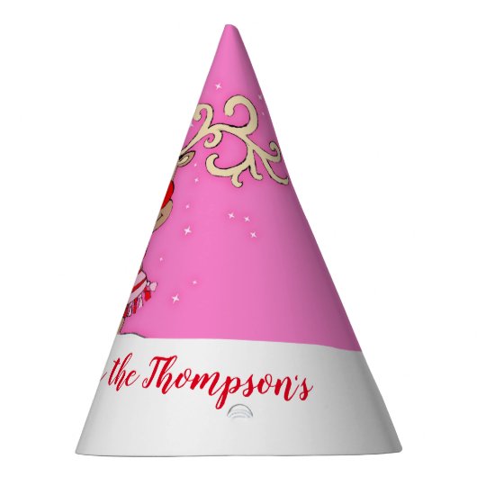 Kerstgrote geweien rendierroze naam pet feesthoedjes (Rechts)