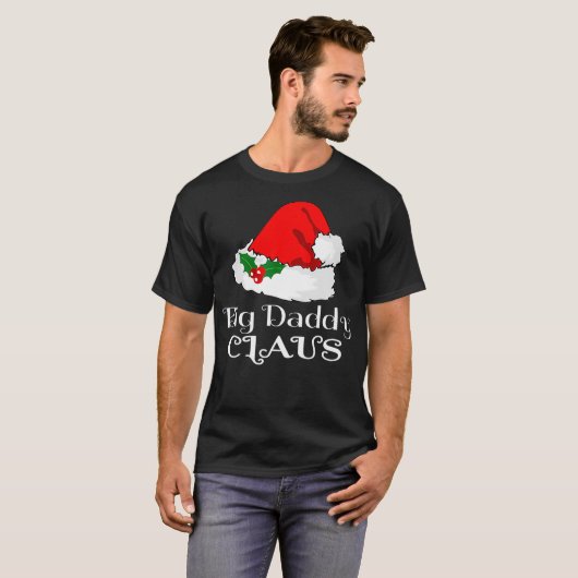Kerstgrote papa Claus Matching Pajama Santa Ha T-shirt (Voorkant volledig)