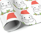 KerstGuinee in een Santa Hat Cadeaupapier (Rol Hoek)