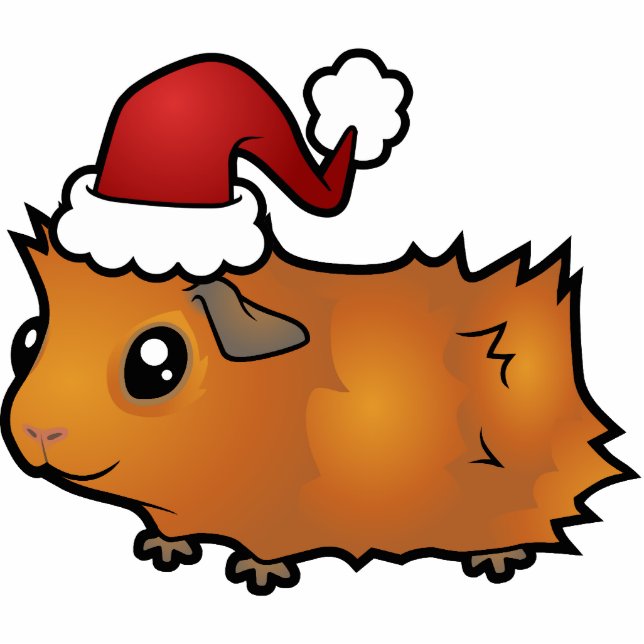 KerstGuinee Pig Ornament Fotobeeldje Ornament (Voorkant)