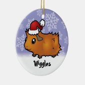 KerstGuinee (schrobben) (naam huisdieren toevoegen Keramisch Ornament (Rechts)