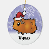 KerstGuinee (schrobben) (naam huisdieren toevoegen Keramisch Ornament (Links)