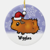 KerstGuinee (schrobben) (naam huisdieren toevoegen Keramisch Ornament (Achterkant)