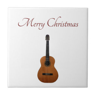 Kerstguitar Musical Festive Typography Tegeltje