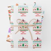 Kerstgymnastiek Inpakpapier Vel (In situ)