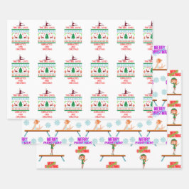 Kerstgymnastiek Inpakpapier Vel