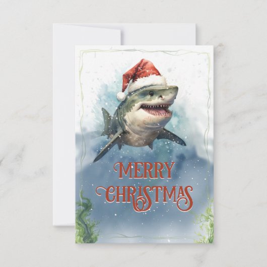kersthaai bedankkaart (Voorkant)