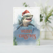 kersthaai bedankkaart (Staand voorkant)