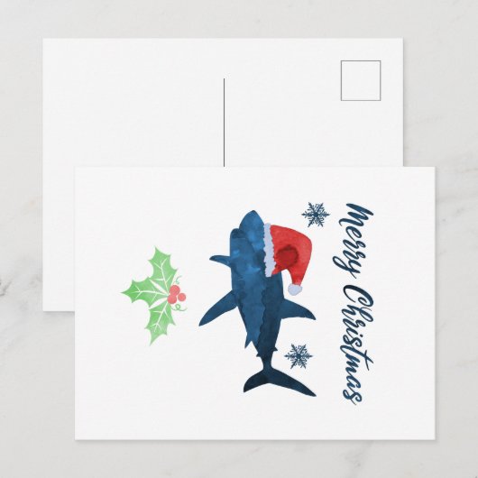 kersthaai briefkaart (Voorkant / Achterkant)