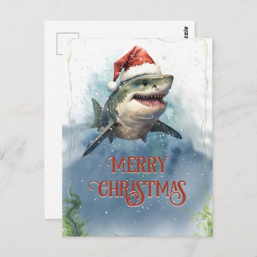 kersthaai briefkaart (Voorkant / Achterkant)