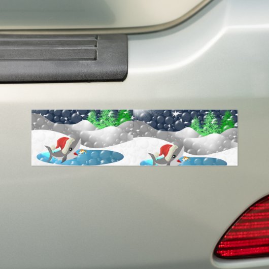 kersthaai bumpersticker (Op auto)