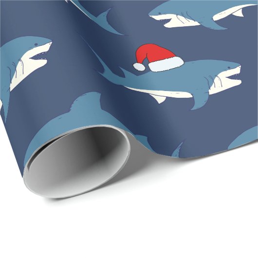 kersthaai cadeaupapier (Rol Hoek)