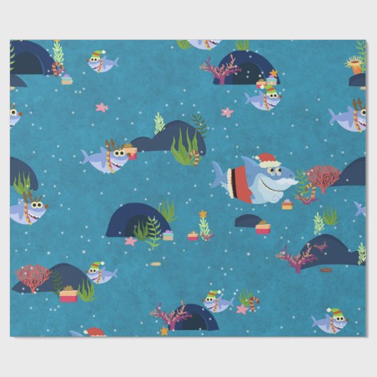 kersthaai cadeaupapier (Vlak)