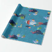 kersthaai cadeaupapier (Uitgerold)