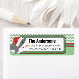 Kersthaai Chevron Pattern Return Address Etiket