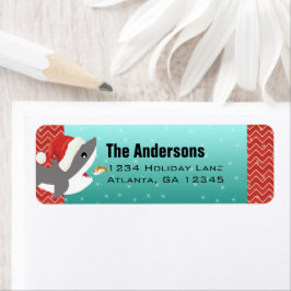 Kersthaai Chevron Pattern Return Address Etiket
