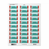 Kersthaai Chevron Pattern Return Address Etiket (Full Sheet)
