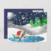 kersthaai feestdagenkaart (Voorkant / Achterkant)