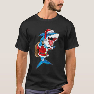 kersthaai Jawlly Santa Merry Xmas Sharkmas J T-shirt