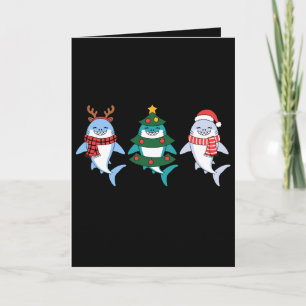 Kersthaai Kerstman Rendier Boom Kerst Vakantie Kaart