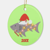 Kersthaai met lichten en snoepjes keramisch ornament (Links)