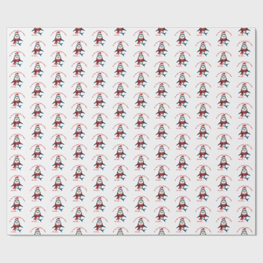 Kersthaai – niet open cadeaupapier (Vlak)