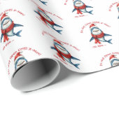 Kersthaai – niet open cadeaupapier (Rol Hoek)