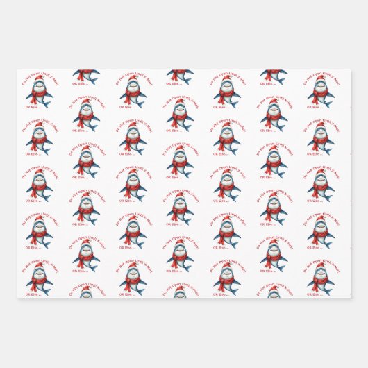 Kersthaai – niet open inpakpapier vel (Voorkant)