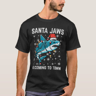 Kersthaai Santa Jaws Xmas Mannen Boys Kinder Jou T-shirt