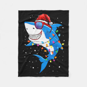 Kersthaai T-shirt Kerstmis Grappige Kerstman Haai Fleece Deken