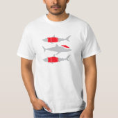 Kersthaaien in Santa Hats en Jumpers T-shirt (Voorkant)