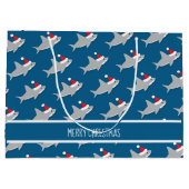 Kersthaaien Schattige grote geschenkzak Groot Cadeauzakje (Achterkant)