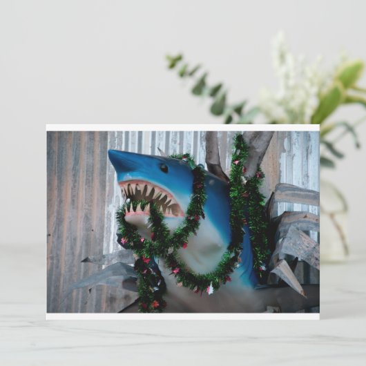 kersthaaienuitnodiging kaart (Staand voorkant)