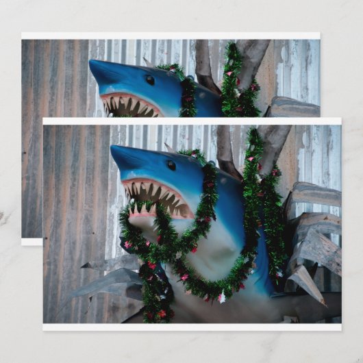 kersthaaienuitnodiging kaart (Voorkant / Achterkant)