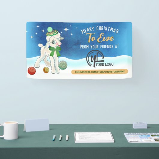 Kersthaakhaakjes breien show voor thuisgangers spandoek (Beurs)