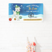 Kersthaakhaakjes breien show voor thuisgangers spandoek (Insitu)