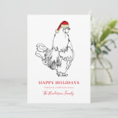 Kersthaan eenvoudige tekening feestdagenkaart (Staand voorkant)