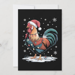 Kersthaan Kerstman Hoed Kip Lichten Boerderij Kaart