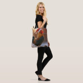 Kersthaan met een kerstmuts tote bag (Op model)