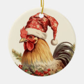 Kersthaan voeg tekst waterverf keramiek toe keramisch ornament (Voorkant)