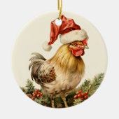 Kersthaan voeg tekst waterverf toe keramisch ornament (Voorkant)