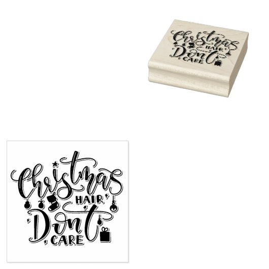 kersthaar Dont Care Rubberstempel (Gestempeld)