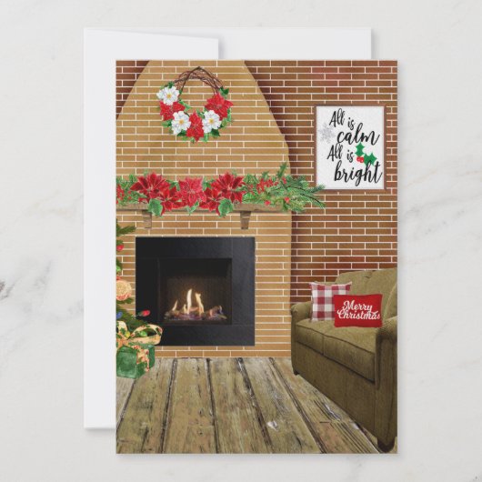 Kersthaard Alles is rustig Alles is helder Kerstka Feestdagenkaart (Voorkant)