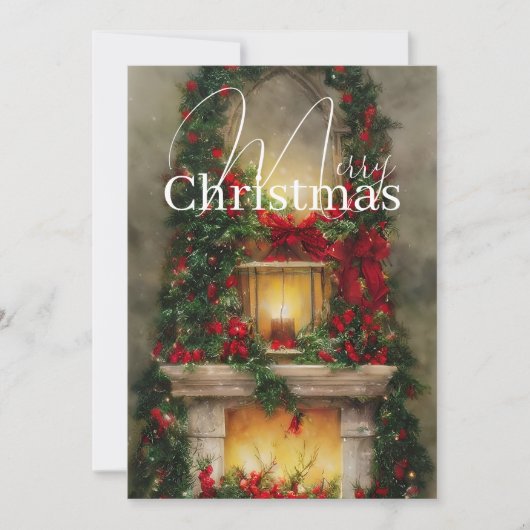 Kersthaard budget feestdagenkaart (Voorkant)