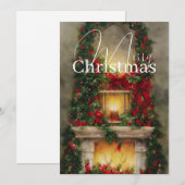 Kersthaard budget feestdagenkaart (Voorkant / Achterkant)