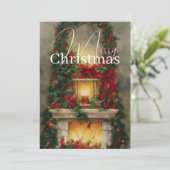 Kersthaard budget feestdagenkaart (Staand voorkant)