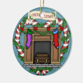 kersthaard keramisch ornament (Links)