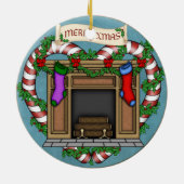 kersthaard keramisch ornament (Achterkant)