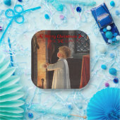 kersthaard, kousen en een kind papieren bordje (Feest)