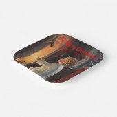 kersthaard, kousen en een kind papieren bordje (Gebogen)